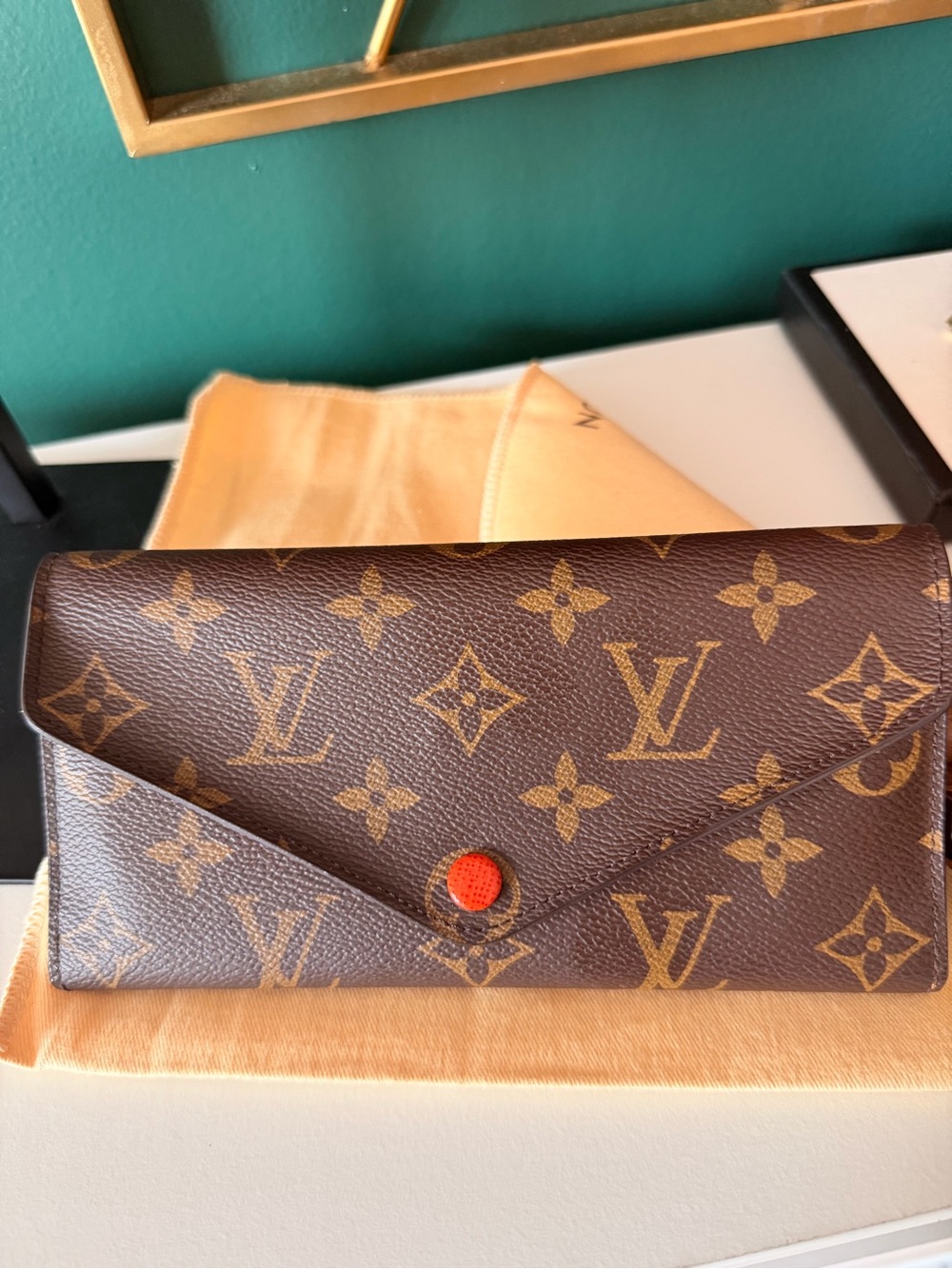 Louis Vuitton Monogram Canvas Brown Envelope Wallet